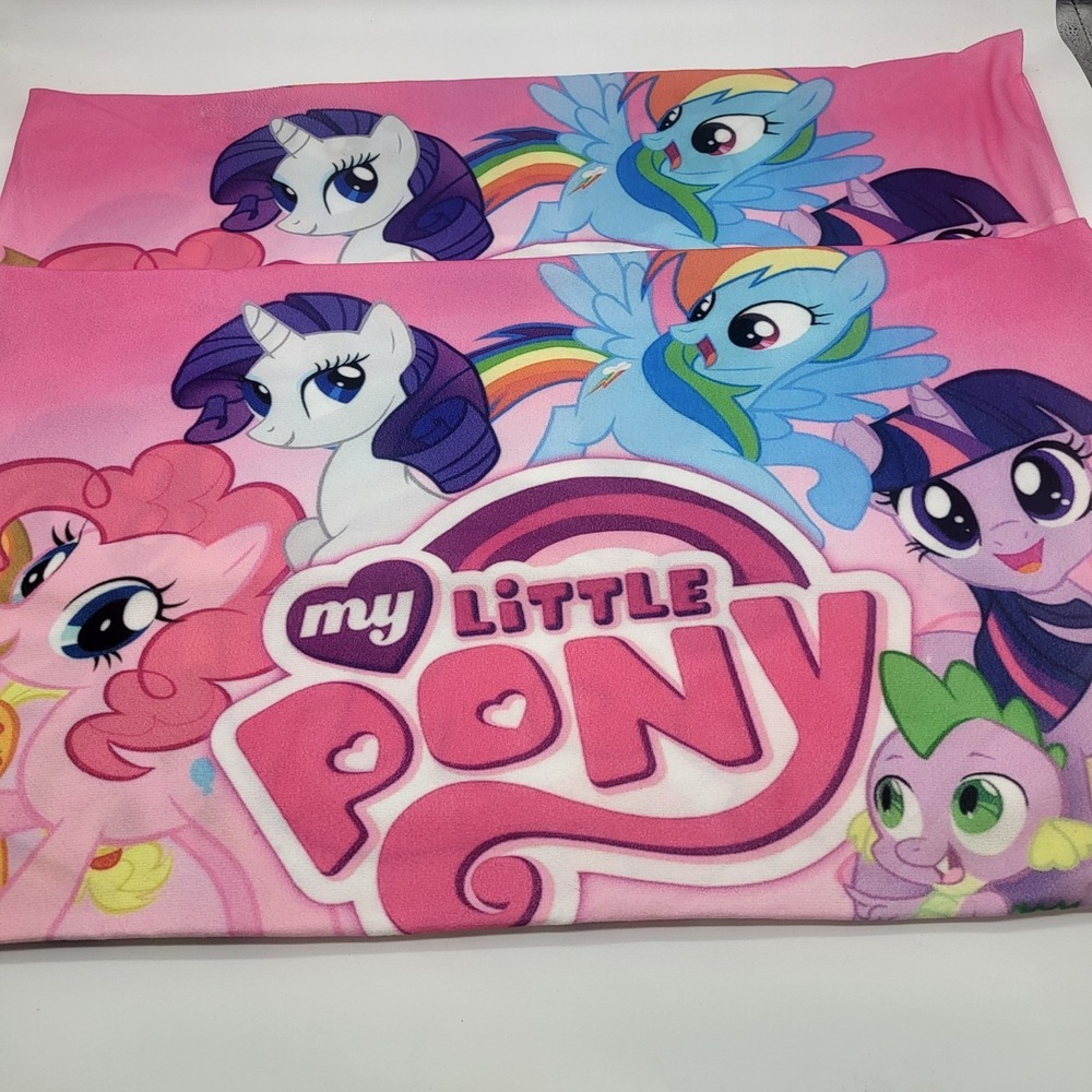Set Of 2 My Little Pony Matching Pillowcases Double Sided & Zips 27" X 16"